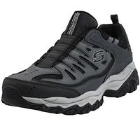 Skechers Men's After Burn Lace-Up Sneaker, Carbón Negro, 40 EU