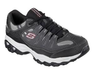 Skechers Men's AFTER BURN M.FIT Memory Foam Lace-Up Sneaker, Charcoal/Black, 11.5 4E US