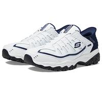 Skechers Men's Afterburn M. Fit Grill Captain Loafer, Blanco/Azul Marino, 45 EU
