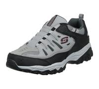 Skechers Men's Afterburn M. Fit Wonted Loafer, Gris Oscuro, 41.5 EU | Casual, espuma viscoelástica refrigerada por aire, sin cordones, parte superior de cuero y malla, sin ajuste de corbata