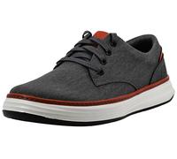 Skechers Moreno - Zapatos Oxford de Lona para Hombre, Gris/Naranja, 8.5 UK Wide