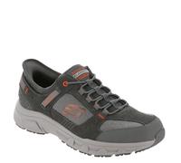 Skechers Men's Oak Canyon Consistent Winne Hands Free Slip-in Sneaker, Gray/Orange, 11