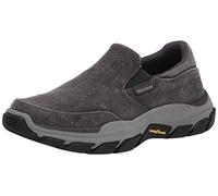 Skechers Men's Respected-Fallston Canvas Slip On, Char, 10.5 X-Wide