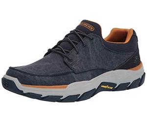 Skechers Men's Respected-Loleto Moc Toe Bungee Lace Slip On, Navy, 8 UK X-Wide