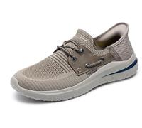 Skechers Delson 3.0-Roth 210606 - Zapatillas con Cordones elásticos fijos de calce rápido, caña Baja, para Hombre, Gris Topo, 7 Wide