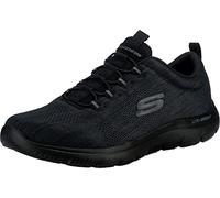 Skechers Men's Summits Louvin, Mocasín Hombre, Black Mesh/PU/White Trim, 41.5 EU