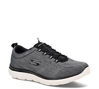 Skechers Men's Summits Louvin, Mocasín Hombre, Color Blanco y Negro, 45.5 EU Ancho