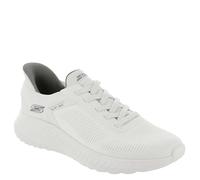 Skechers Men's Wide Fit Hands-Free Slip-ins Bobs Squad Chaos Solid Step Sneaker, White, 9.5 UK Wide