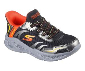Skechers Meteor-Lights Brisk-Beams - Zapatillas Deportivas, Color Negro y Plateado, Talla 48