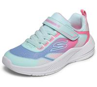 Skechers Microspec Advance Oasis Point- Tenis para niña, Aqua Textile Multi Trim, 12.5 UK Child