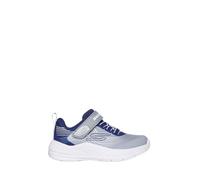Skechers Microspec Advance - Zapatillas Deportivas para niño, Azul Marino, Gris, Blanco, Textil, Azul Marino, sintético, 4 UK Child