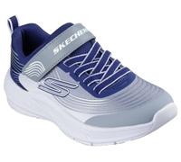 Skechers Microspec Advance Zapatillas para Niños, Navy, Gray, & White Textile/Navy Synthetic, 28.5 EU