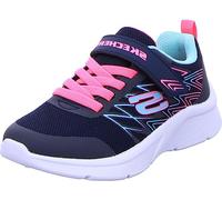 Skechers Microspec-Bold Delight, Tenis para niña, Malla Azul Marino con Ribete Rosa Intenso, 10.5 UK Child