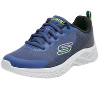 Skechers Microspec II Vovrix, Zapatillas, Navy Textile/Synthetic/Black & Lime Trim, 30 EU
