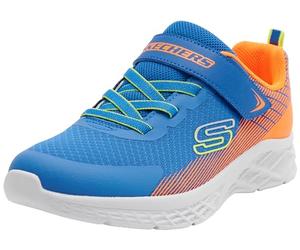 Skechers Microspec II Zovrix - Zapatillas Deportivas Unisex para niños, Royal Textile sintético Ribete Naranja, 10 UK Child