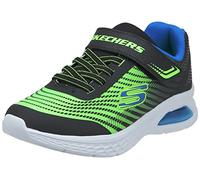 Skechers Microspec Max 2.0, Zapatillas Niños, Black Synthetic Lime Textile Blue Trim, 35 EU