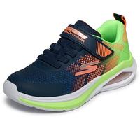 Skechers MICROSPEC MAX Velocity - Zapatillas Deportivas para niño, Tela Azul Marino/sintético/Borde Lima y Naranja, Talla 1.5 UK Niño
