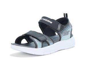 Skechers MICROSPEC-SPLASH - Sandalias para niños, Negro y plateado, 35 EU