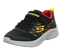 Skechers Microspec Texlor, Zapatillas Deportivas, Black Textile/Red & Yellow Trim, 27 EU