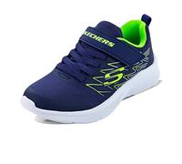 Skechers Zapatillas para niños Microspec Texlor Textil Azul marino/lima y plateado Talla 29