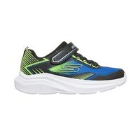 Skechers MICROSPEC Velocity - Zapatillas Deportivas para niño, Color Negro sintético/Textil/Borde Azul y Lima, Talla 13 UK Niño