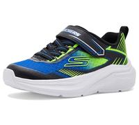 Skechers MICROSPEC Velocity - Zapatillas Deportivas para niño, Color Negro sintético/Textil/Borde Azul y Lima, Talla 13 UK Niño