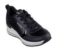 Skechers Mid, Billion 2 Medios con Cordones Mujer, Borde Negro de Charol Duraleather, 38.5 EU
