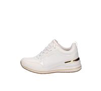 Skechers Mid, Billion 2 Medios con Cordones Mujer, Borde de Patente Duraleather Blanco Roto, 38.5 EU