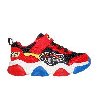 Skechers Mighty Glow 2.0 - Dino-Bolt en Rojo/Negro, talla 22