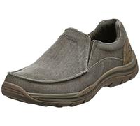 Skechers Mocasín sin Cordones para Hombre, Khaki, 10 UK X-Wide