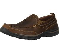 Skechers Mocasín Superior Gains para Hombre, Marrón Oscuro, 10.5 X-Wide