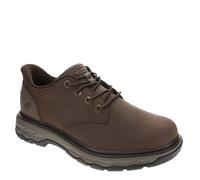 Skechers Mocasines de piel con cordones elásticos y puntera redonda para mujer, Coc, 40.5 EU
