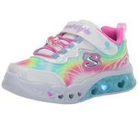 Skechers niña Flutter Heart Lights - Groovy Swirl en Blanco, talla 29