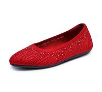 Skechers Modern Comfort Cleo 2.0 - Zapatos Planos de Ballet para Mujer | Moderno, cómodo, casual, vestido, espuma viscoelástica refrigerada por aire, ajuste elástico, vegano, materiales reciclados