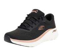 Skechers Mujer Arch Fit 2.0 Glow The Distance Slip-On, Black Mesh/Rose Gold Trim, 40 EU