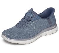 Skechers Mujer Arch Fit Summits Soft Shimmer Slip-In Entrenador, Slate Mesh Silver Trim, 39 EU