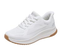 Skechers Mujer Bobs Squad 4 Staple Look Slip-In ENTRENADOR, White Mesh, 40 EU