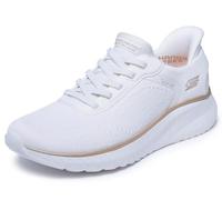 Skechers Mujer Bobs Squad Chaos Current Muse Slip-In ENTRENADOR, White/Gold Textile, 38 EU