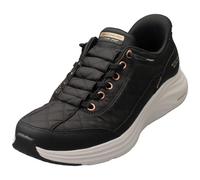 Skechers Mujer Contour Foam Golden Hour Slip-In ENTRENADOR, Black Mesh/Duraleather/Leather/Rose Gold Trim, 39.5 EU