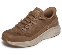 Skechers Mujer Contour Foam Natural Ease Slip-In Entrenador, Chestnut Suede Textile Trim, 38.5 EU