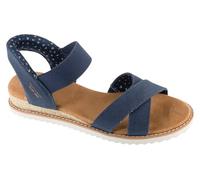 Skechers Mujer Desert Kiss Golden Lily Sandalias, Navy Washed Canvas, 36 EU