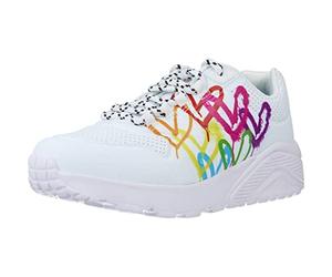 Skechers Mujer D'Lites Biggest Fan1 Trainers | Zapatillas casuales, plantilla de espuma viscoelástica refrigerada por aire, amortiguación visible Skech-Air, cordones