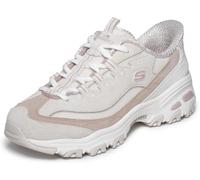 Skechers Mujer D'Lites Vintage Haze Zapatillas Deportivas, Natural Leather Duraleather Off White Mesh TR