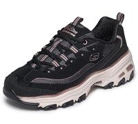 Skechers Mujer D'Lites Zapatillas Deportivas, Black Duraleather Leather Mesh Rose Gold Trim, 41 EU