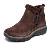 Skechers Mujer Easy Going Cool Zip! Boots | Ajuste relajado, espuma viscoelástica refrigerada por aire, forro de piel sintética, cremallera lateral