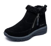 Skechers Mujer Easy Going Cool Zip! Boots | Ajuste relajado, espuma viscoelástica refrigerada por aire, forro de piel sintética, cremallera lateral