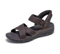 Skechers Easy Going-Somewhere Sunny, Zapatillas Mujer, Chocolate Duraleather/Gore, 36 EU