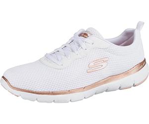 Skechers Mujer Flex Appeal 3.0 First Insight Trainers, White Mesh / Rose Gold Trim, 40 EU