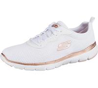 Skechers Mujer Flex Appeal 3.0 First Insight Trainers, White Mesh / Rose Gold Trim, 41 EU