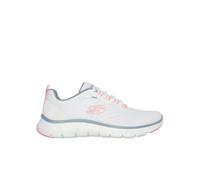 Skechers Flex Appeal 5.0, Zapatillas de Deporte Mujer, Malla Blanca Rosa Y Ribete Azul Claro, 41 EU